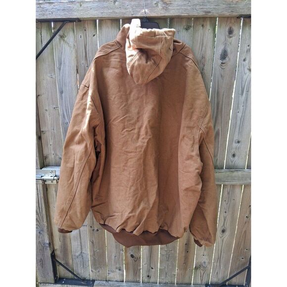 3XL Carhartt J131 Thermal Lined Hooded Duck Active Jacket Coat Brown - Picture 4 of 4